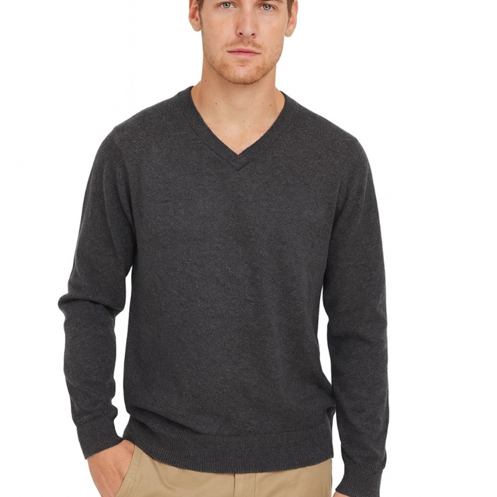 Daniel Cremieux Dark Gray V-Neck Sweater Size Xl